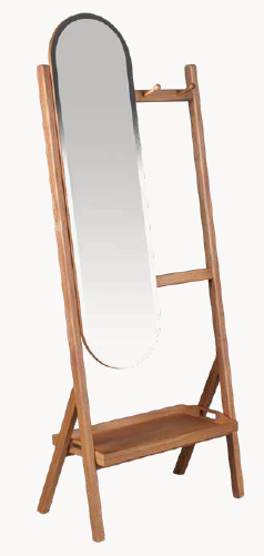 Espelho de quarto , closet ou hall. Com bandeja movel e cabides