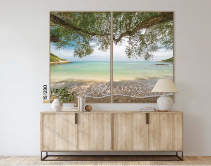 Quadro com foto realista de praia cristalina