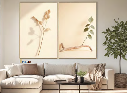 Quadro folhas estilizadas
