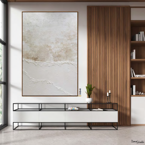 quadro que lembra ondas do mar em branco