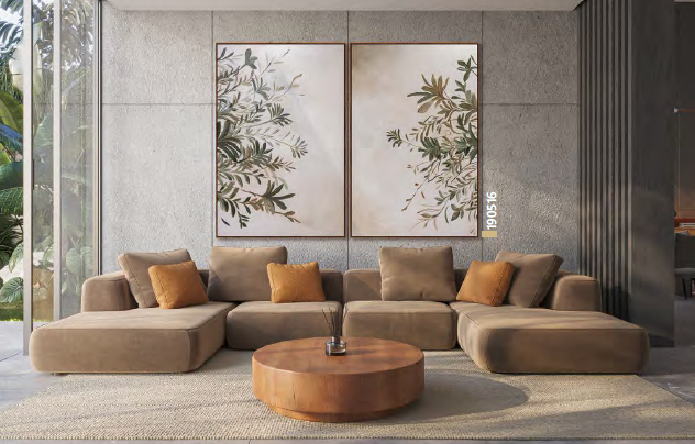 Quadro plantas com dourado